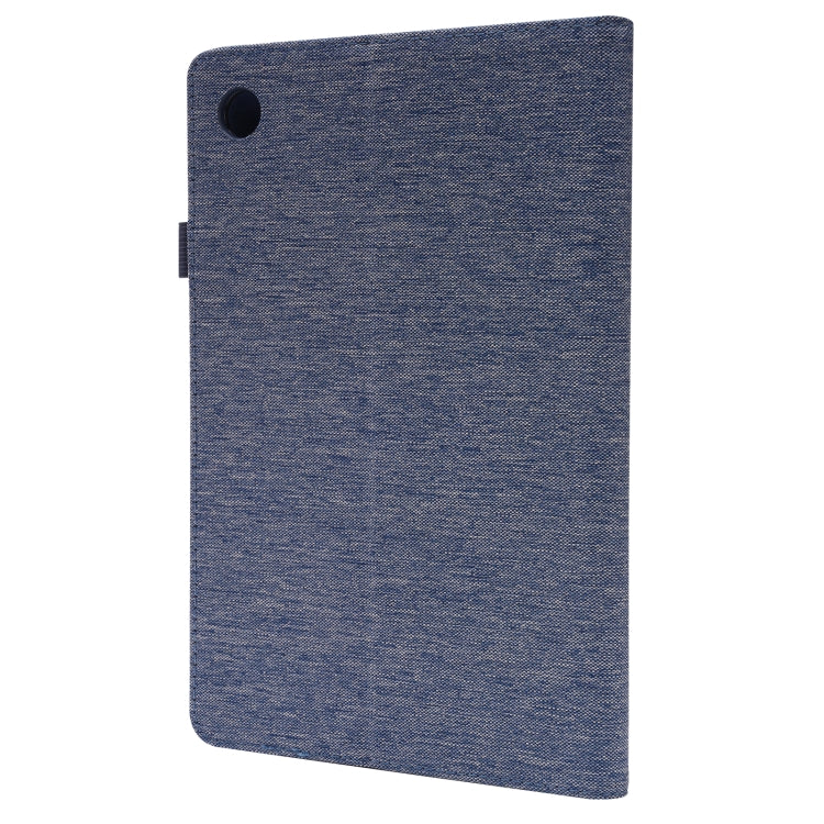 For Samsung Galaxy Tab A8 10.5 2021 Horizontal Flip Fabric PU Leather Tablet Case with Card Slots & Holder(Blue)