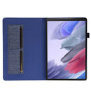 For Samsung Galaxy Tab A8 10.5 2021 Horizontal Flip Fabric PU Leather Tablet Case with Card Slots & Holder(Blue)