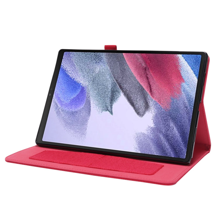 For Samsung Galaxy Tab A8 10.5 2021 Horizontal Flip Fabric PU Leather Tablet Case with Card Slots & Holder(Red)