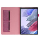 For Samsung Galaxy Tab A8 10.5 2021 Horizontal Flip Fabric PU Leather Tablet Case with Card Slots & Holder(Rose Red)