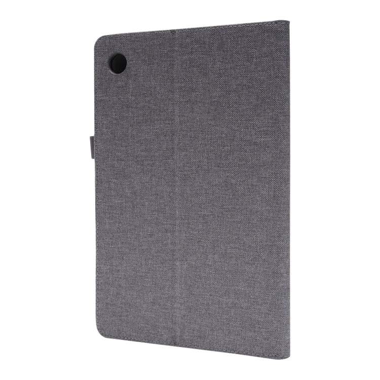 For Samsung Galaxy Tab A8 10.5 2021 Horizontal Flip Fabric PU Leather Tablet Case with Card Slots & Holder(Grey)