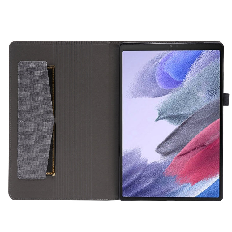 For Samsung Galaxy Tab A8 10.5 2021 Horizontal Flip Fabric PU Leather Tablet Case with Card Slots & Holder(Grey)