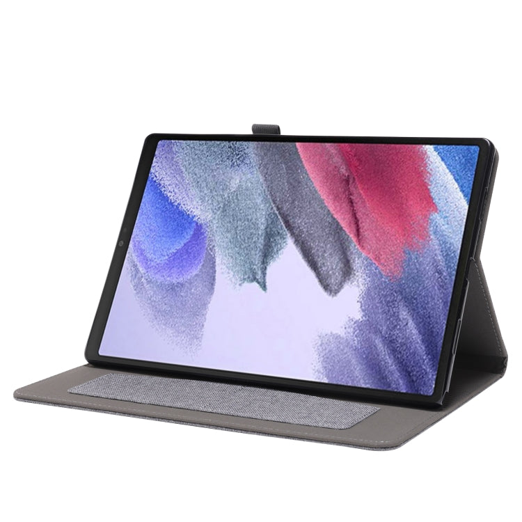 For Samsung Galaxy Tab A8 10.5 2021 Horizontal Flip Fabric PU Leather Tablet Case with Card Slots & Holder(Grey)