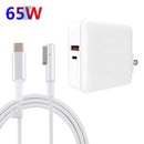 A6 PD 65W USB-C / Type-C + QC3.0 USB Laptop Adapter + 1.8m USB-C / Type-C to MagSafe 1 / L Data Cable Set for MacBook Series, US Plug + UK Plug