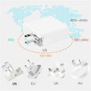 A6 PD 65W USB-C / Type-C + QC3.0 USB Laptop Adapter + 1.8m USB-C / Type-C to MagSafe 1 / L Data Cable Set for MacBook Series, US Plug + EU Plug + UK Plug