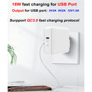 A6 PD 65W USB-C / Type-C + QC3.0 USB Laptop Adapter + 1.8m USB-C / Type-C to MagSafe 1 / L Data Cable Set for MacBook Series, US Plug + EU Plug + AU Plug + UK Plug