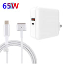 A6 PD 65W USB-C / Type-C + QC3.0 USB Laptop Adapter + 1.8m USB-C / Type-C to MagSafe 2 / T Data Cable Set for MacBook Series, US Plug + EU Plug