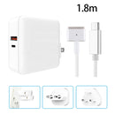 A6 PD 65W USB-C / Type-C + QC3.0 USB Laptop Adapter + 1.8m USB-C / Type-C to MagSafe 2 / T Data Cable Set for MacBook Series, US Plug + EU Plug + UK Plug