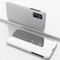 For Samsung Galaxy M52 5G Plated Mirror Horizontal Flip Leather Case with Holder(Silver)