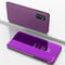 For Samsung Galaxy M52 5G Plated Mirror Horizontal Flip Leather Case with Holder(Purple)