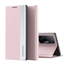 For Xiaomi Mi 11T / 11T Pro Side Electroplated Magnetic Ultra-Thin Horizontal Flip Leather Case with Holder(Pink)