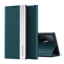 For Xiaomi Mi 11T / 11T Pro Side Electroplated Magnetic Ultra-Thin Horizontal Flip Leather Case with Holder(Green)