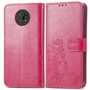 For Nokia G50 Four-leaf Clasp Embossed Leather Case with Lanyard & Card Slots & Wallet & Holder(Magenta)