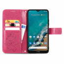 For Nokia G50 Four-leaf Clasp Embossed Leather Case with Lanyard & Card Slots & Wallet & Holder(Magenta)