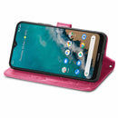 For Nokia G50 Four-leaf Clasp Embossed Leather Case with Lanyard & Card Slots & Wallet & Holder(Magenta)