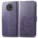 For Nokia G50 Four-leaf Clasp Embossed Leather Case with Lanyard & Card Slots & Wallet & Holder(Purple)