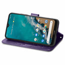 For Nokia G50 Four-leaf Clasp Embossed Leather Case with Lanyard & Card Slots & Wallet & Holder(Purple)