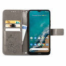For Nokia G50 Four-leaf Clasp Embossed Leather Case with Lanyard & Card Slots & Wallet & Holder(Gray)