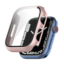 Shockproof PC Protective Case with Tempered Glass Film For Apple Watch Series 7 45mm(rose gold)