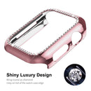 ENKAY Hat-Prince Electroplate PC Diamond Watch Case + Full Coverage Curved PET Screen Protector Film For Apple Watch Series 7 45mm(Transparent)