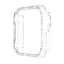 ENKAY Hat-Prince Electroplate PC Diamond Watch Case + Full Coverage Curved PET Screen Protector Film For Apple Watch Series 7 41mm(Transparent)