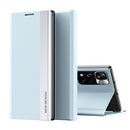 International Version For Xiaomi Redmi Note 11 Pro /Note 11 Pro+ Side Electroplated Magnetic Leather Phone Case with Holder(Light Blue)