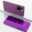For Xiaomi Redmi Note 11 Pro Plated Mirror Kickstand Flip Leather Phone Case (Purple)
