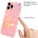 Laser Marble TPU Phone Case For iPhone 13 Pro Max(Pink)