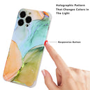 Laser Marble TPU Phone Case For iPhone 13 Pro Max(Blue)