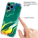 Laser Marble TPU Phone Case For iPhone 13 Pro Max(Green)