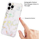 Laser Marble TPU Phone Case For iPhone 13(White)
