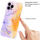 Laser Marble TPU Phone Case For iPhone 13(Purple)
