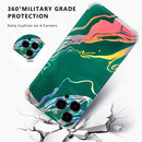 Laser Marble TPU Phone Case For iPhone 13(Green)