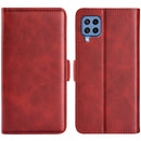 For Samsung Galaxy M22 Dual-side Magnetic Buckle Horizontal Flip Leather Case with Holder & Card Slots & Wallet(Red)