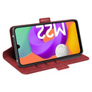 For Samsung Galaxy M22 Dual-side Magnetic Buckle Horizontal Flip Leather Case with Holder & Card Slots & Wallet(Red)