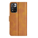 For Xiaomi Redmi Note 11 Pro / Note 11 Pro+ Dual-side Magnetic Buckle Horizontal Flip Leather Case with Holder & Card Slots & Wallet(Yellow)