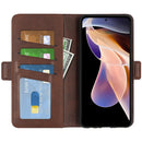 For Xiaomi Redmi Note 11 Pro / Note 11 Pro+ Dual-side Magnetic Buckle Horizontal Flip Leather Case with Holder & Card Slots & Wallet(Brown)