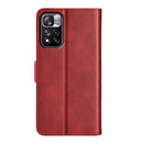 For Xiaomi Redmi Note 11 Pro / Note 11 Pro+ Dual-side Magnetic Buckle Horizontal Flip Leather Case with Holder & Card Slots & Wallet(Red)
