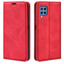 For Samsung Galaxy M22 Retro-skin Magnetic Suction Leather Case with Holder & Card Slots & Wallet(Red)