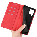 For Samsung Galaxy M22 Retro-skin Magnetic Suction Leather Case with Holder & Card Slots & Wallet(Red)
