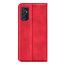 For Samsung Galaxy M52 5G Retro-skin Magnetic Suction Leather Case with Holder & Card Slots & Wallet(Red)