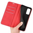 For Samsung Galaxy M52 5G Retro-skin Magnetic Suction Leather Case with Holder & Card Slots & Wallet(Red)