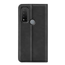 For TCL 20 R 5G Retro-skin Business Magnetic Suction Phone Leather Case with Holder & Card Slots & Wallet(Black)