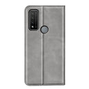 For TCL 20 R 5G Retro-skin Business Magnetic Suction Phone Leather Case with Holder & Card Slots & Wallet(Grey)