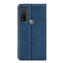 For TCL 20 R 5G Retro-skin Business Magnetic Suction Phone Leather Case with Holder & Card Slots & Wallet(Dark Blue)