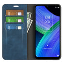 For TCL 20 R 5G Retro-skin Business Magnetic Suction Phone Leather Case with Holder & Card Slots & Wallet(Dark Blue)