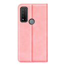 For TCL 20 R 5G Retro-skin Business Magnetic Suction Phone Leather Case with Holder & Card Slots & Wallet(Pink)