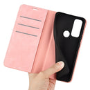 For TCL 20 R 5G Retro-skin Business Magnetic Suction Phone Leather Case with Holder & Card Slots & Wallet(Pink)