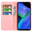 For TCL 20 R 5G Retro-skin Business Magnetic Suction Phone Leather Case with Holder & Card Slots & Wallet(Pink)