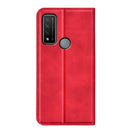 For TCL 20 R 5G Retro-skin Business Magnetic Suction Phone Leather Case with Holder & Card Slots & Wallet(Red)